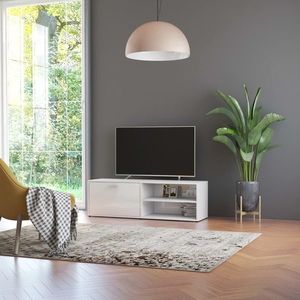 vidaXL Dulap TV, alb extralucios, 120x34x37 cm, lemn prelucrat imagine