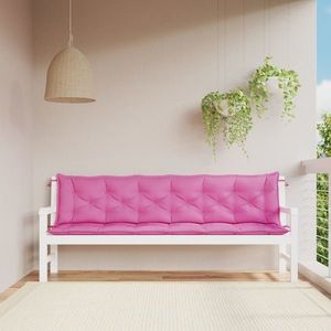 vidaXL Perne bancă de grădină, 2 buc., roz, 200x50x7 cm, textil imagine