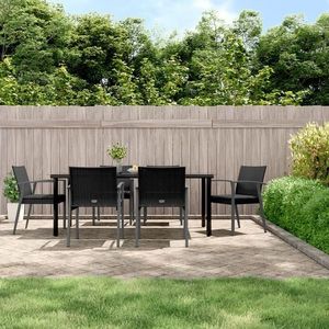 vidaXL Set mobilier de grădină cu perne, 7 piese, poliratan și oțel imagine