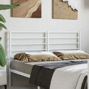vidaXL Tăblie de pat metalică, alb, 120 cm imagine