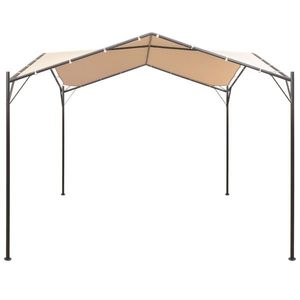 vidaXL Pavilion foișor cort cu baldachin, 4x4 m, oțel, bej imagine