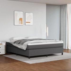 vidaXL Cadru de pat box spring, gri, 180x200 cm, piele ecologică imagine