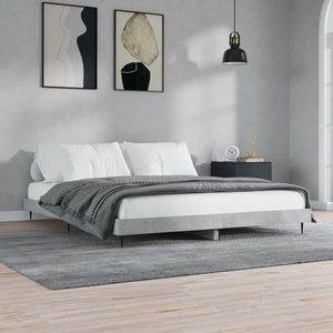 vidaXL Cadru de pat, gri beton, 180x200 cm, lemn prelucrat imagine