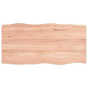 vidaXL Blat masă, 80x40x(2-6) cm, maro, lemn tratat contur organic imagine