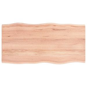 vidaXL Blat masă, 100x50x2 cm, maro, lemn stejar tratat contur organic imagine