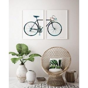 Set 2 tablouri Bicicleta, Heinner, 35x50 cm, plastic/MDF, multicolor imagine