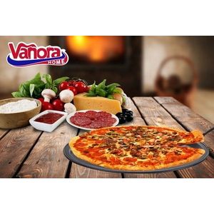 Tava pentru pizza Vanora, Ø33.5 cm, otel carbon, negru imagine