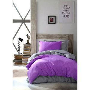 Lenjerie de pat pentru o persoana Single XXL (DE), 2 piese, Maxi Color - Purple, Eponj Home, 65% bumbac/35% poliester imagine