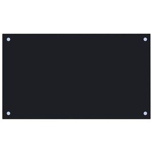 vidaXL Panou antistropi de bucătărie, negru 70x40 cm sticlă securizată imagine