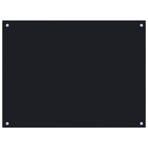 vidaXL Panou antistropi de bucătărie, negru 80x60 cm sticlă securizată imagine