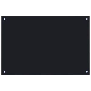 vidaXL Panou antistropi de bucătărie, negru 90x60 cm sticlă securizată imagine