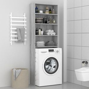 vidaXL Dulap mașină de spălat, gri sonoma, 64x24x190 cm imagine