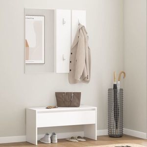 vidaXL Set de mobilier pentru hol, alb, lemn prelucrat imagine