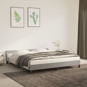 vidaXL Cadru de pat cu tăblie, gri deschis, 160x200 cm, catifea imagine