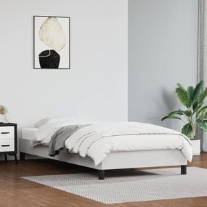 vidaXL Cadru de pat, alb, 80x200 cm, piele ecologică imagine