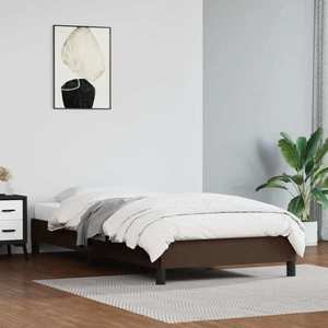 vidaXL Cadru de pat, maro, 90x200 cm, piele ecologică imagine