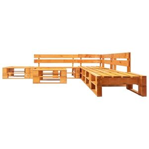 vidaXL Set mobilier de grădină paleți, 6 piese, maro miere, lemn imagine