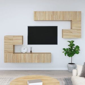 vidaXL Dulap TV montat pe perete, stejar sonoma, lemn prelucrat imagine