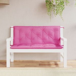 vidaXL Perne bancă de grădină 2 buc. roz 120x50x7 cm textil imagine