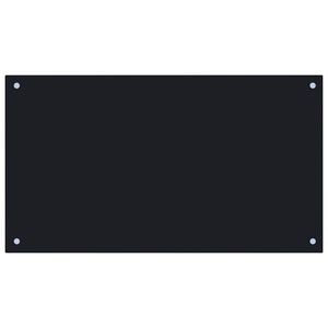 vidaXL Panou antistropi de bucătărie, negru 90x50 cm sticlă securizată imagine