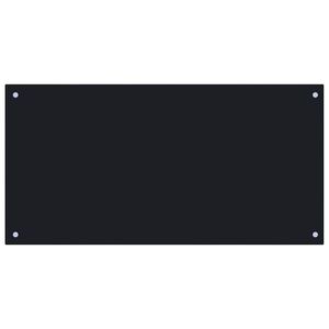vidaXL Panou antistropi de bucătărie negru 100x50 cm sticlă securizată imagine