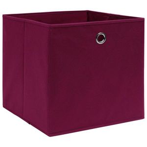 vidaXL Cutii depozitare, 4 buc., roșu închis, 32x32x32 cm, textil imagine