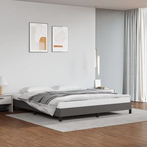 vidaXL Cadru de pat, gri, 180x200 cm, piele ecologică imagine