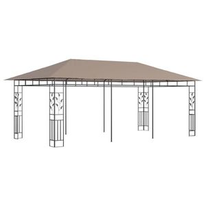vidaXL Pavilion cu plasă anti-țânțari, gri taupe, 6x3x2, 73 m, 180 g/m² imagine