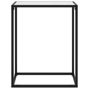 vidaXL Masă consolă, alb, 60x35x75 cm, sticlă securizată imagine