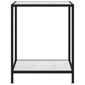 vidaXL Masă consolă, alb, 60 x 35 x 75 cm, sticlă securizată imagine