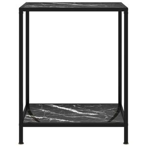 vidaXL Masă consolă, negru, 60 x 35 x 75 cm, sticlă securizată imagine