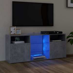 vidaXL Comodă TV cu lumini LED, gri beton, 120x30x50 cm imagine