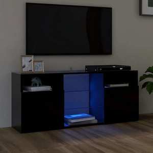 vidaXL Comodă TV cu lumini LED, negru, 120x30x50 cm imagine