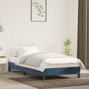vidaXL Cadru de pat, albastru închis, 90x200 cm, catifea imagine
