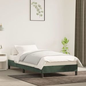 vidaXL Cadru de pat, verde închis, 90x200 cm, catifea imagine