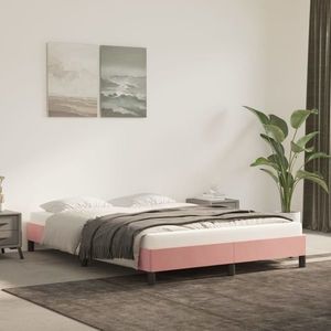 vidaXL Cadru de pat, roz, 140x200 cm, catifea imagine