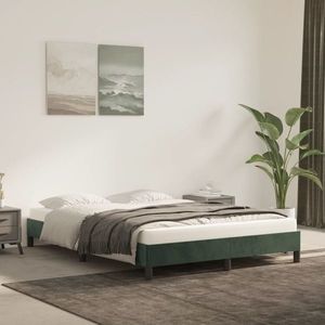 vidaXL Cadru de pat, verde închis, 140x200 cm, catifea imagine