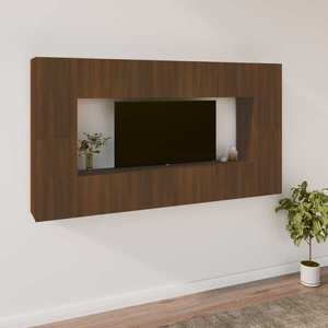 vidaXL Set dulap TV, 8 piese, stejar maro, lemn prelucrat imagine