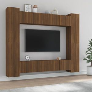 vidaXL Set dulap TV, 8 piese, stejar maro, lemn prelucrat imagine