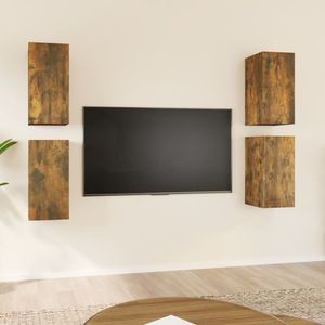 vidaXL Comode TV, 4 buc., stejar fumuriu, 30, 5x30x60 cm lemn prelucrat imagine