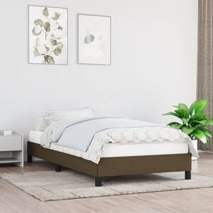 vidaXL Cadru de pat, maro închis, 90x190 cm, material textil imagine