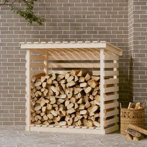 vidaXL Rastel pentru lemne de foc, 108x73x108 cm, lemn masiv de pin imagine