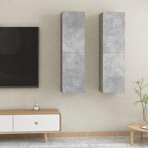 vidaXL Comode TV, 2 buc., gri beton, 30, 5x30x110 cm, lemn prelucrat imagine