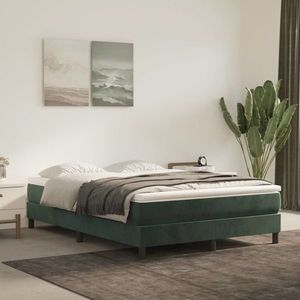 vidaXL Cadru de pat box spring, verde închis, 140x190 cm, catifea imagine