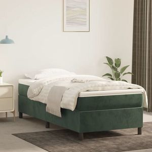 vidaXL Cadru de pat box spring, verde închis, 90x200 cm, catifea imagine