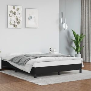 vidaXL Cadru de pat, negru, 140x200 cm, piele ecologică imagine