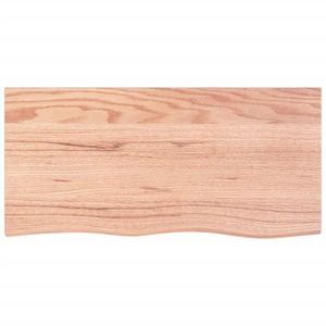 vidaXL Raft de perete maro deschis 100x50x(2-4) cm lemn stejar tratat imagine