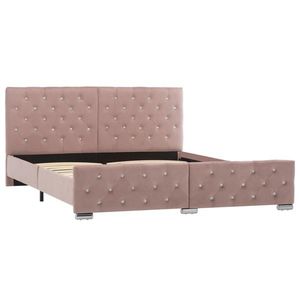vidaXL Cadru de pat, roz, 160 x 200 cm, catifea imagine