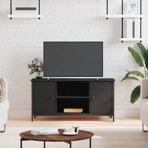 vidaXL Comodă TV, negru, 100x40x50 cm, lemn prelucrat imagine