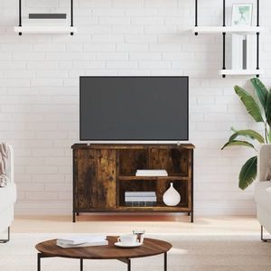 vidaXL Comodă TV, stejar fumuriu, 80x40x50 cm, lemn prelucrat imagine